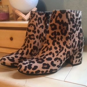 Leopard print booties